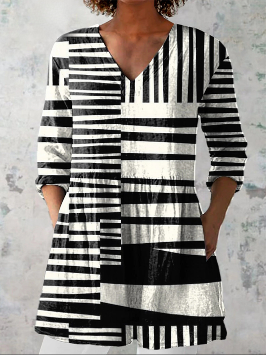 Capri  | Lang V-hals bluse