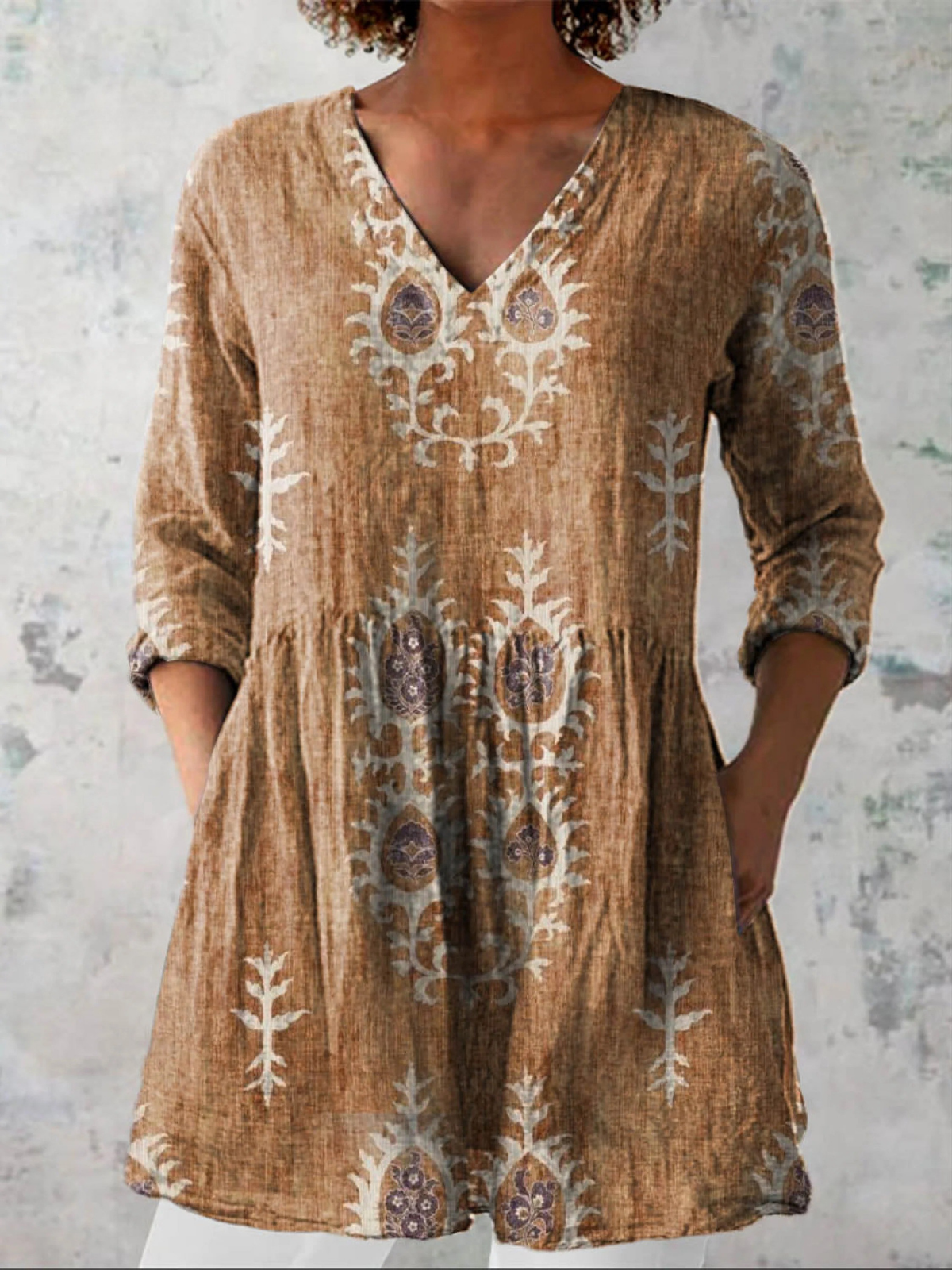 Mia | Lang V-hals bluse