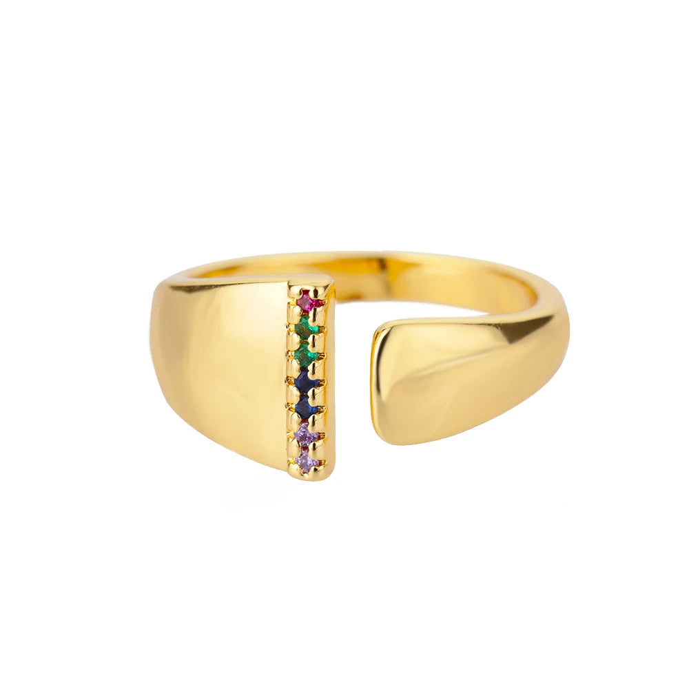 Verstelbare ring met gepersonaliseerde letter - Goud