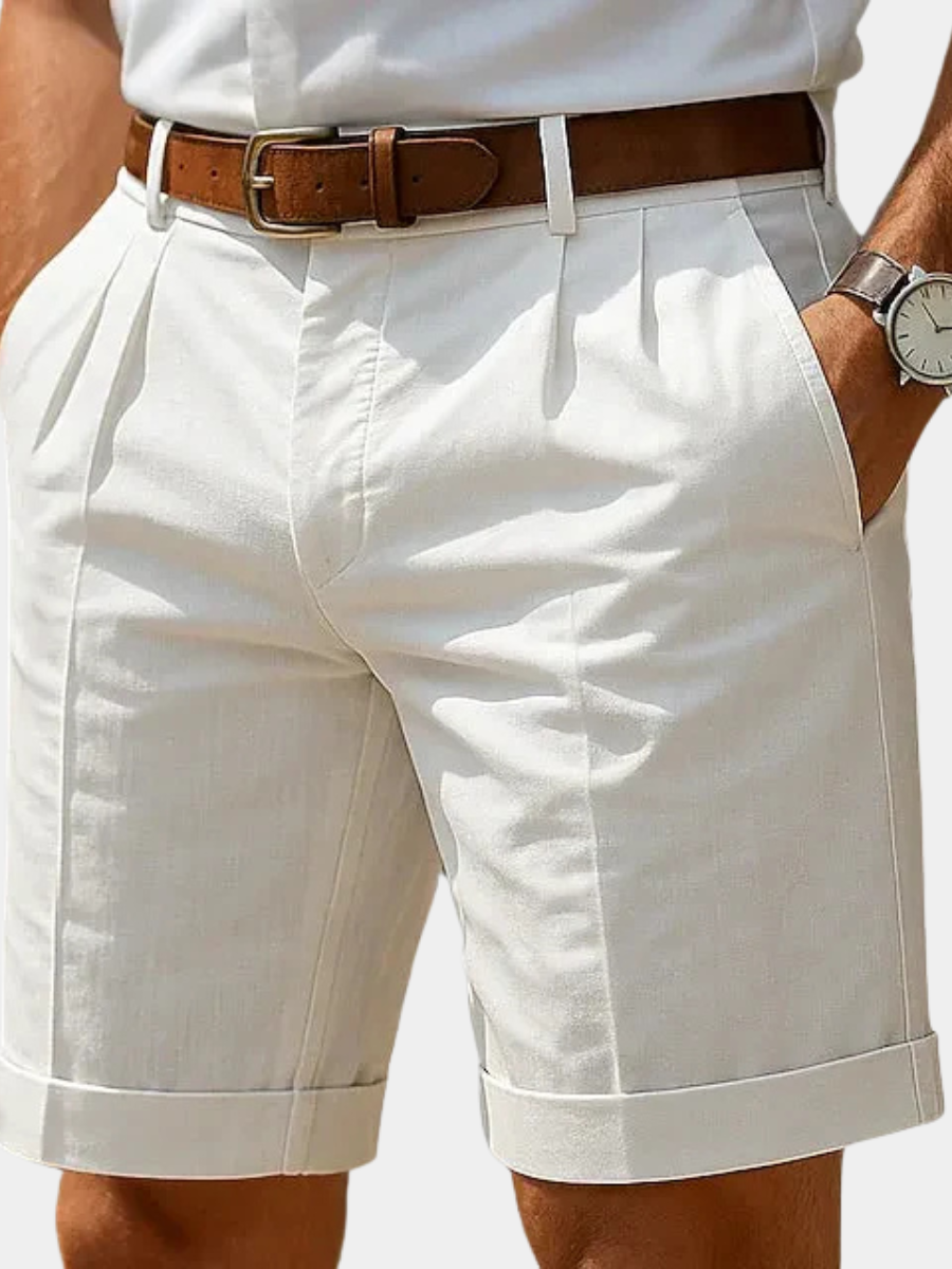 Enzo | Luxe geplooide zomerbermuda voor heren
