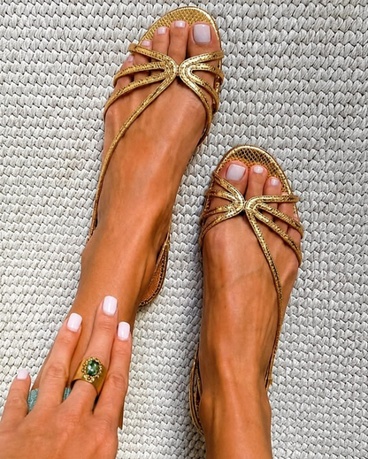 Ginevra | Gouden Sandalen Zomerse Elegantie
