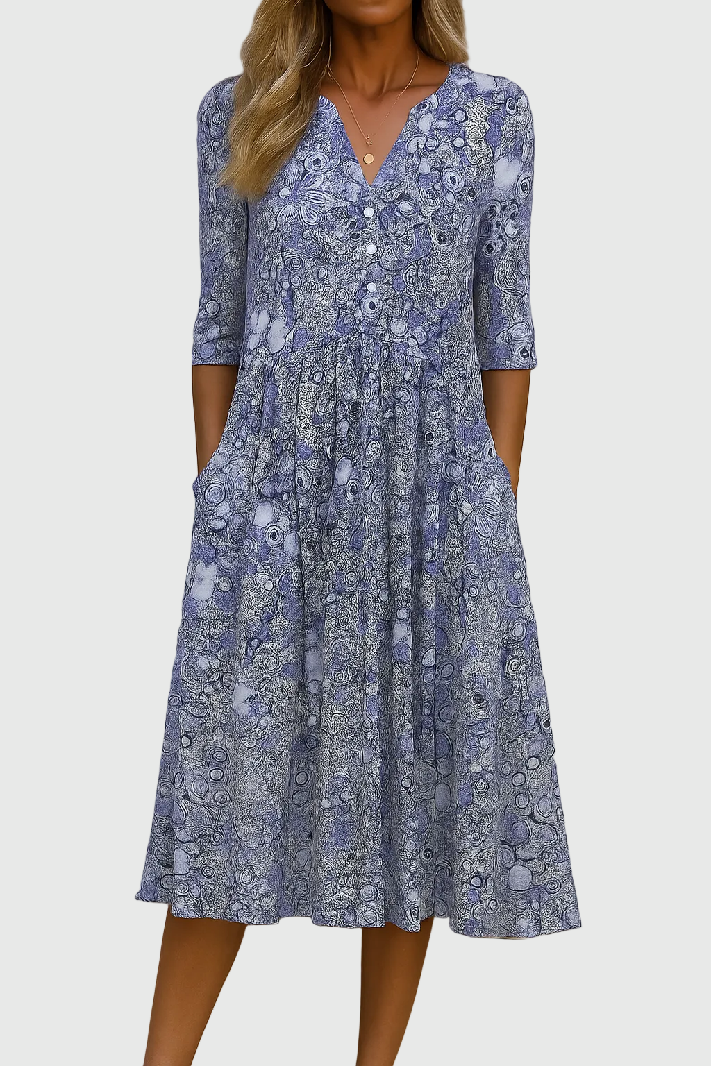 Harlow | Elegante midi-jurk met V-hals