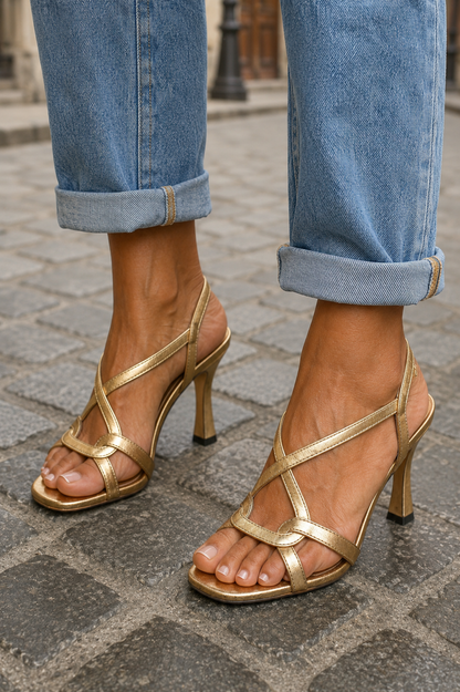 Elisabetta | Gouden Zomerse Sandalen