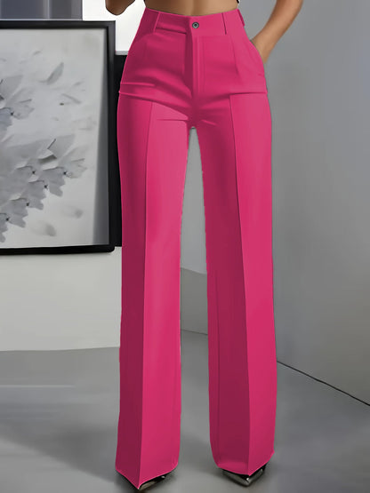 Minimalistische pantalon met hoge taille en rechte pijpen