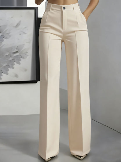 Minimalistische pantalon met hoge taille en rechte pijpen