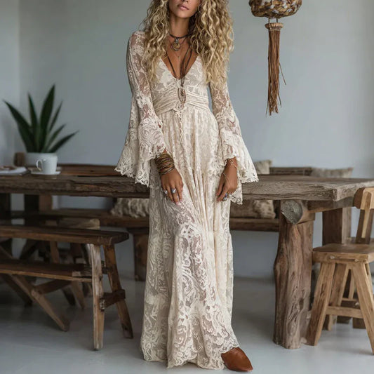 Mila - maxi vintage jurk