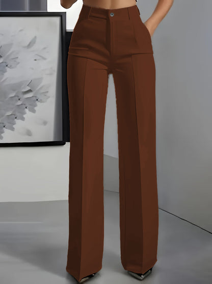 Minimalistische pantalon met hoge taille en rechte pijpen