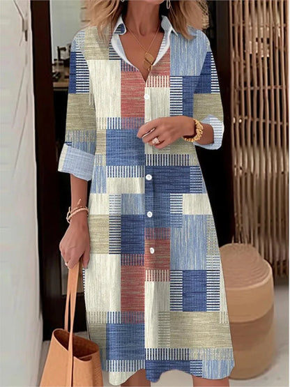 Linda™ - Ternet kjole med print