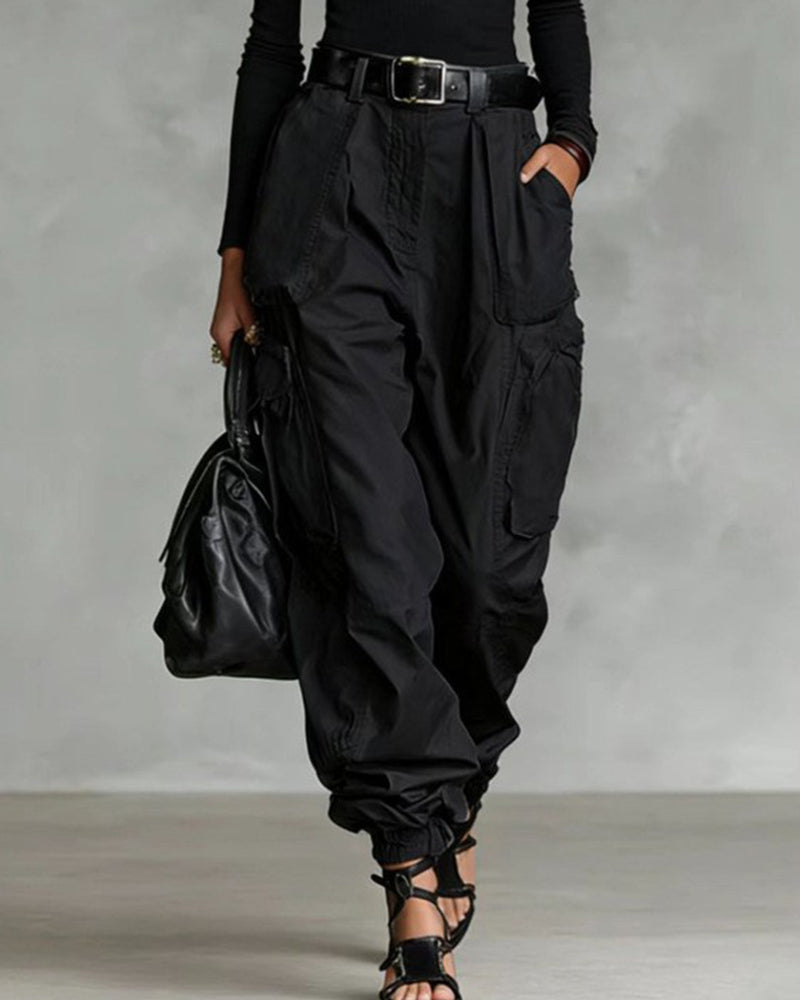 Casual cargojobroek met hoge taille