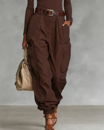 Casual cargojobroek met hoge taille