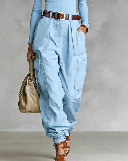 Casual cargojobroek met hoge taille