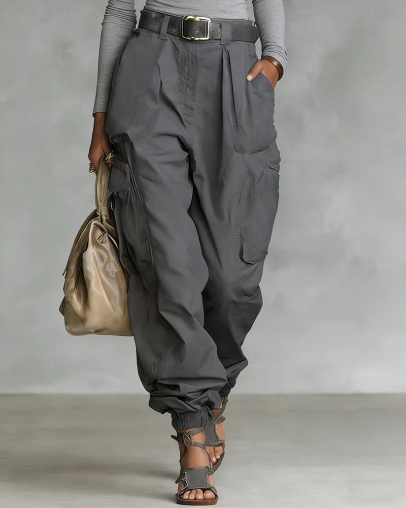 Casual cargojobroek met hoge taille