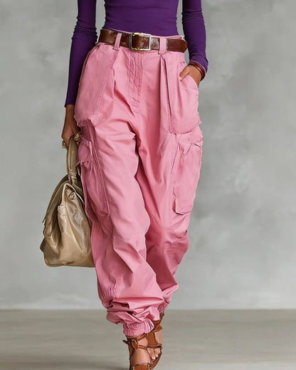 Casual cargojobroek met hoge taille