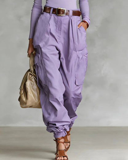 Casual cargojobroek met hoge taille
