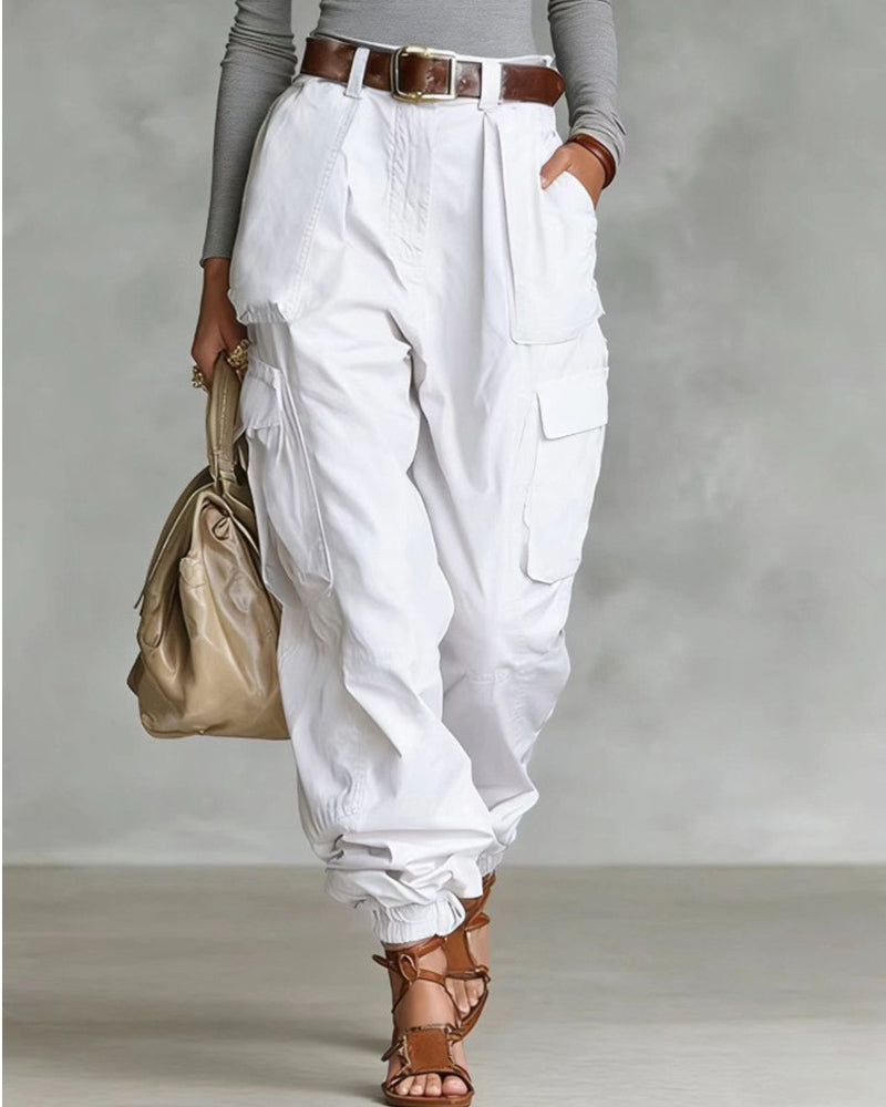 Casual cargojobroek met hoge taille