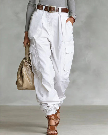 Casual cargojobroek met hoge taille