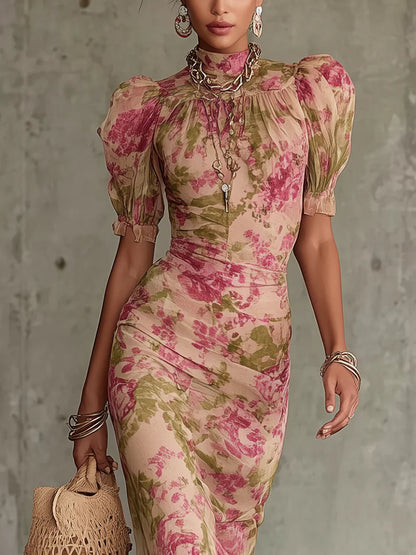 Rosalie™ | Maxi-jurk met Vintage Rozenprint