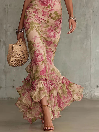 Rosalie™ | Maxi-jurk met Vintage Rozenprint