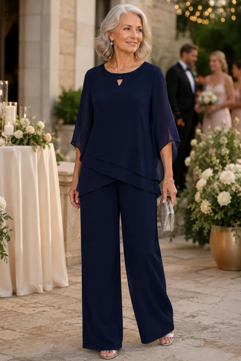 Nina – Elegant chiffon 2-delige set