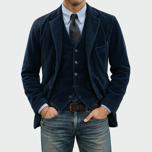 Tommy | 2-delt sæt: Blazer og Vest i Fløjl