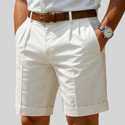 Enzo | Luxe geplooide zomerbermuda voor heren