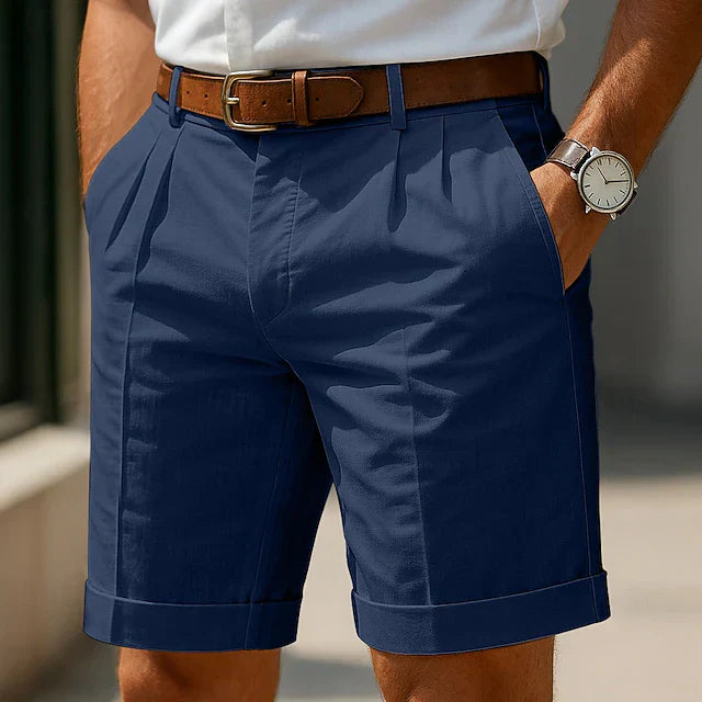 Enzo | Luxe geplooide zomerbermuda voor heren